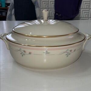 Vintage Lenox Rose Manor medium bowl with lid